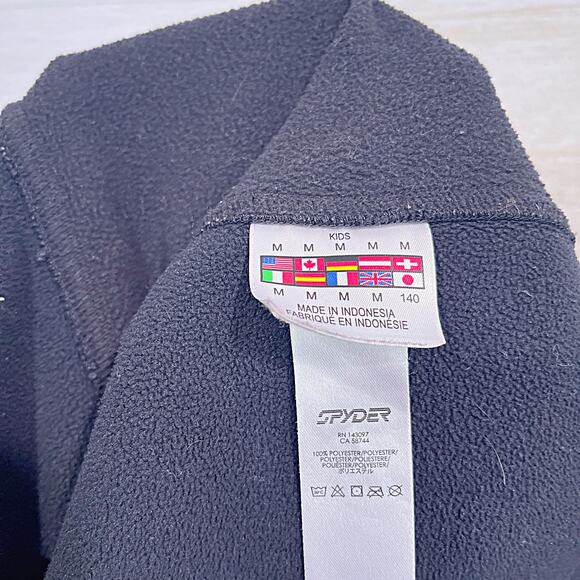 SPYDER 1/4 Zip Performance Fleece Pullover Black Winter Snow Ski Boys Medium - Picture 6 of 6